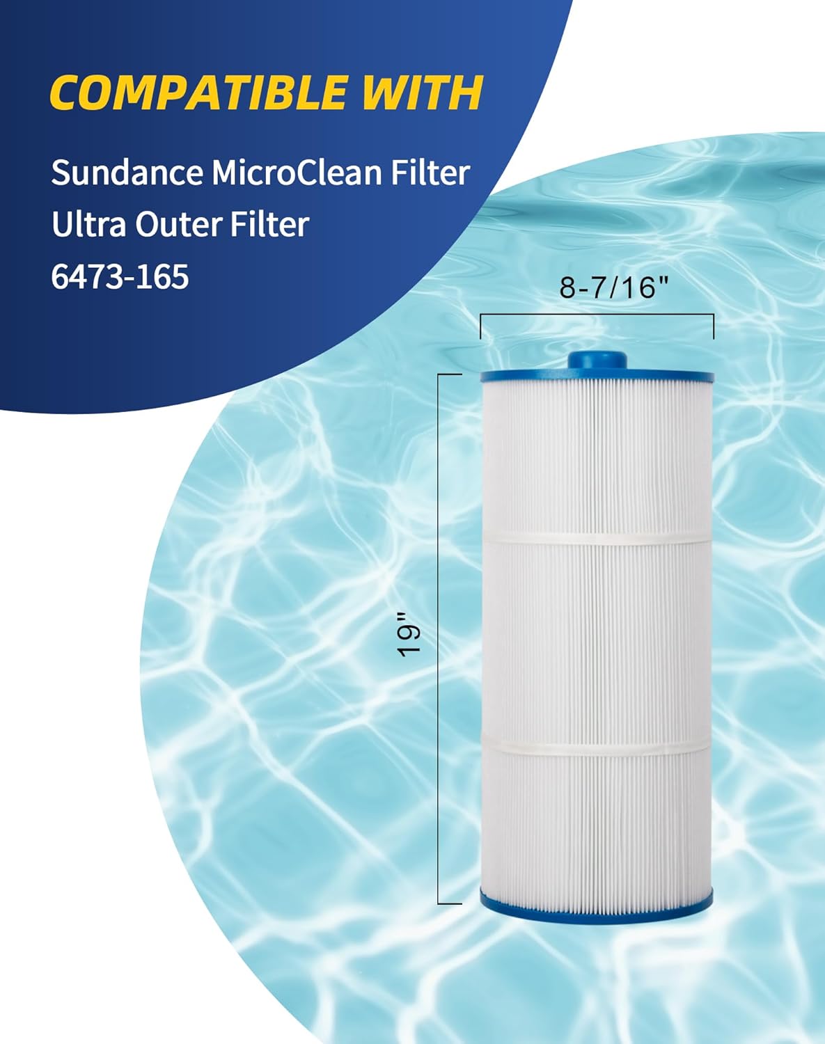 ZOTEE Spa Filter Replacement for Sundance Microclean Ultra Outer Filter 6473-165,Darlly 80803, Fit Inner Filter 6473-164, Series 880, Hot Springs Spa Filters, 80 Sq.Ft, 1 Pack