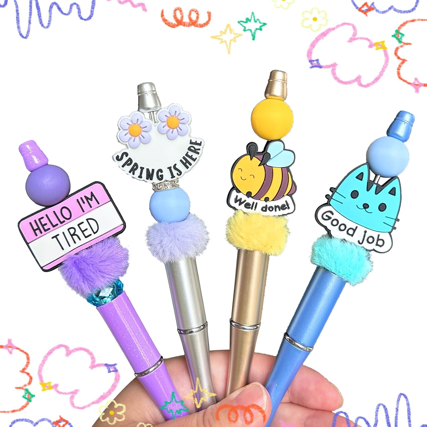 15Pcs Inspirational Words Silicone Focal Beads Kit for pens image 3