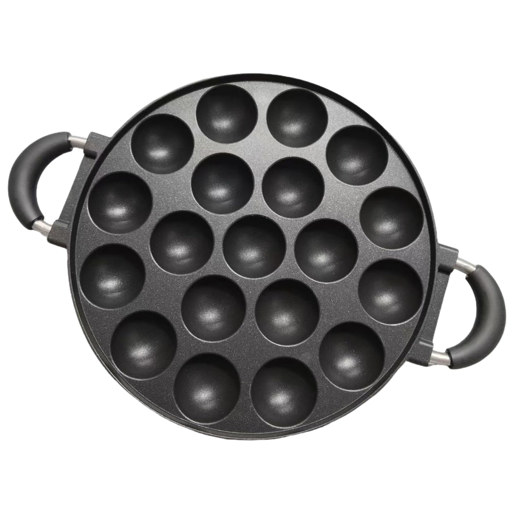 Hperu Mini Pancake Maker, Nonstick Pancake Pan with 19 Mold Design Egg Frying Pan with Anti Scald Handle for Gas Stoves Electric Ceramic Induction