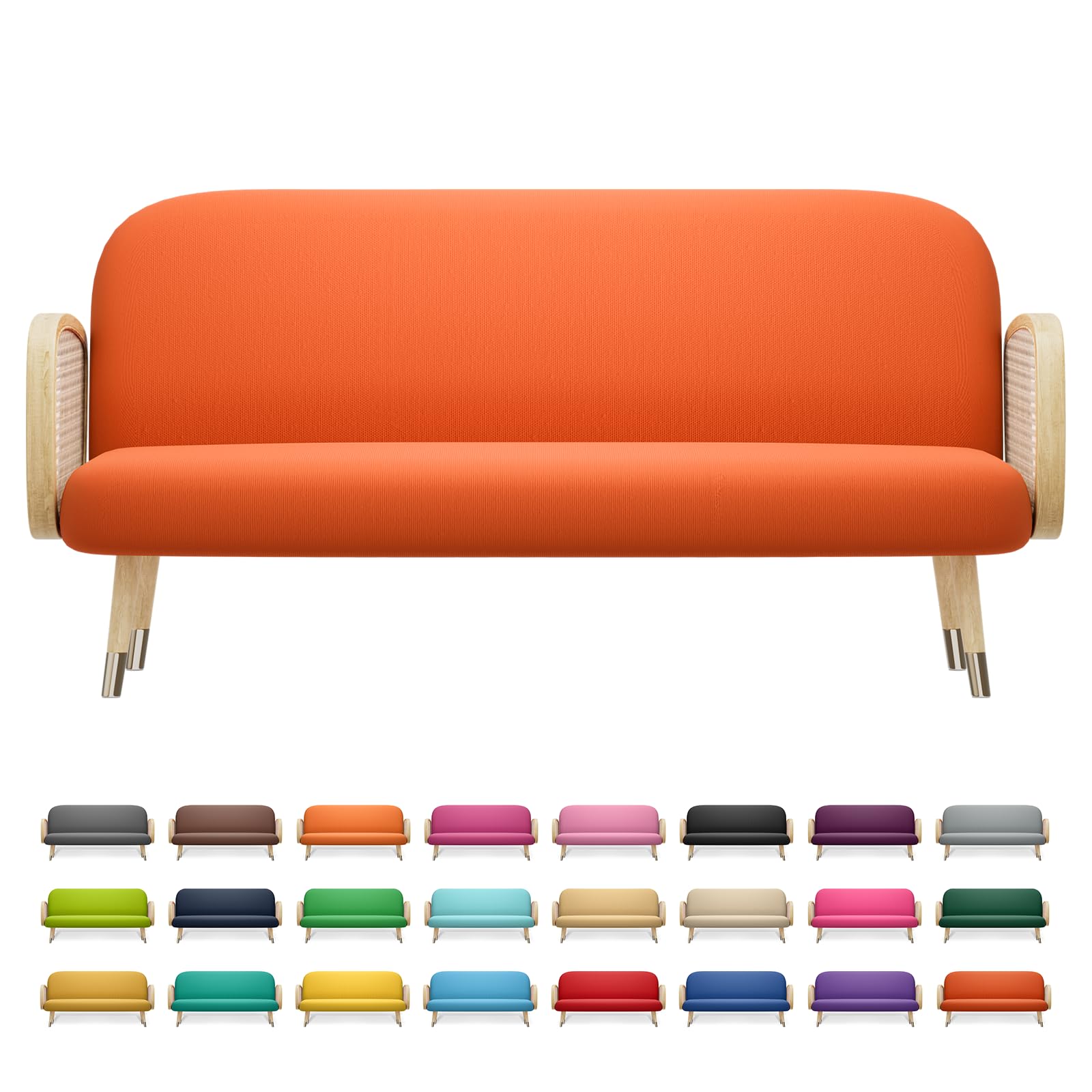 Magshion - Funda para futón de alta elasticidad, sin brazos, antideslizante, protector de muebles, tamaño Queen, 60 x 80 x 2 pulgadas, color calabaza