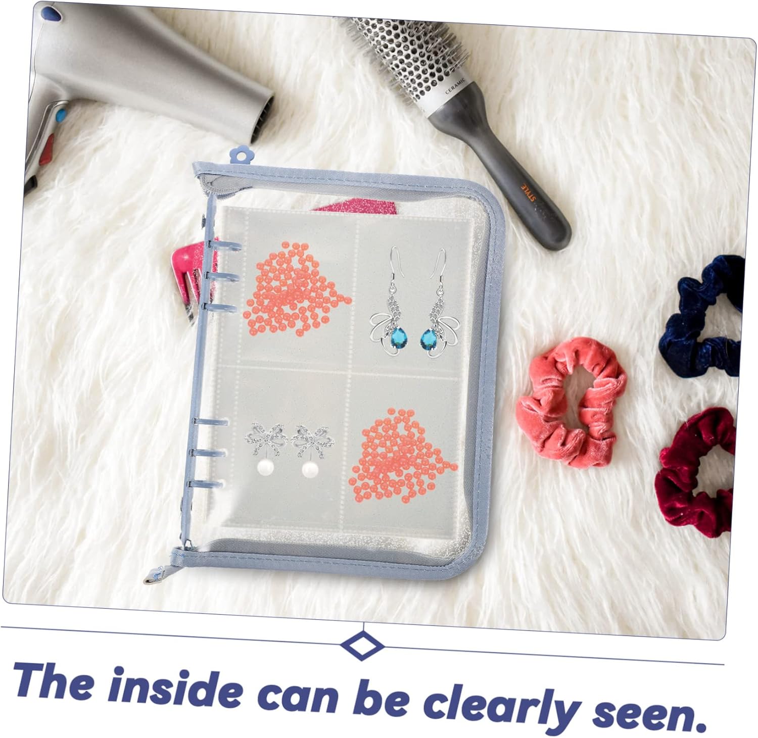 1set Jewelry Storage Book Pouches Album for Earrings Necklaces Card Slots Zippered Design for Organizing Jewelry Collectibles