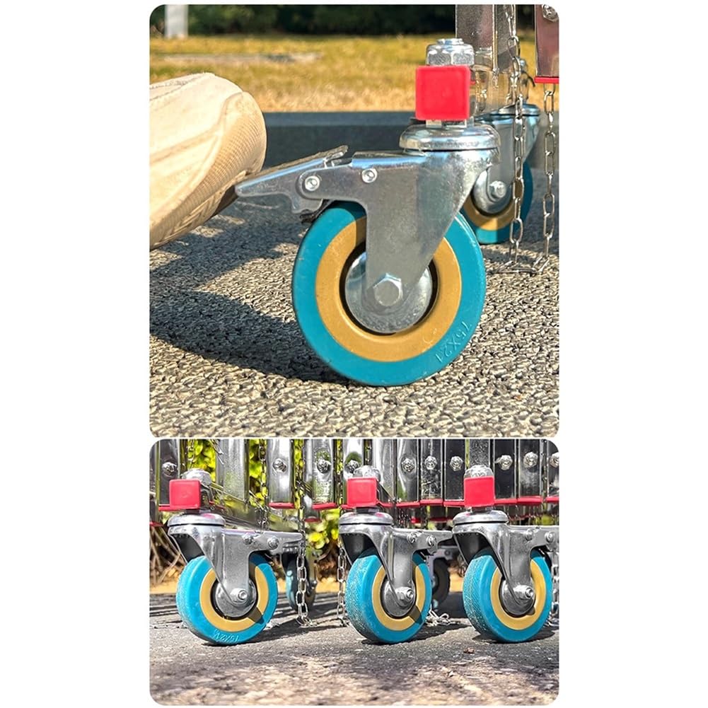 Mobile, einziehbare Verkehrsbarriere aus Edelstahl – Robuster, Faltbarer Sicherheitszaun für Baustellen und Einkaufszentren (1,3 x 5 m) – Tragbar, vielseitige Lösung
