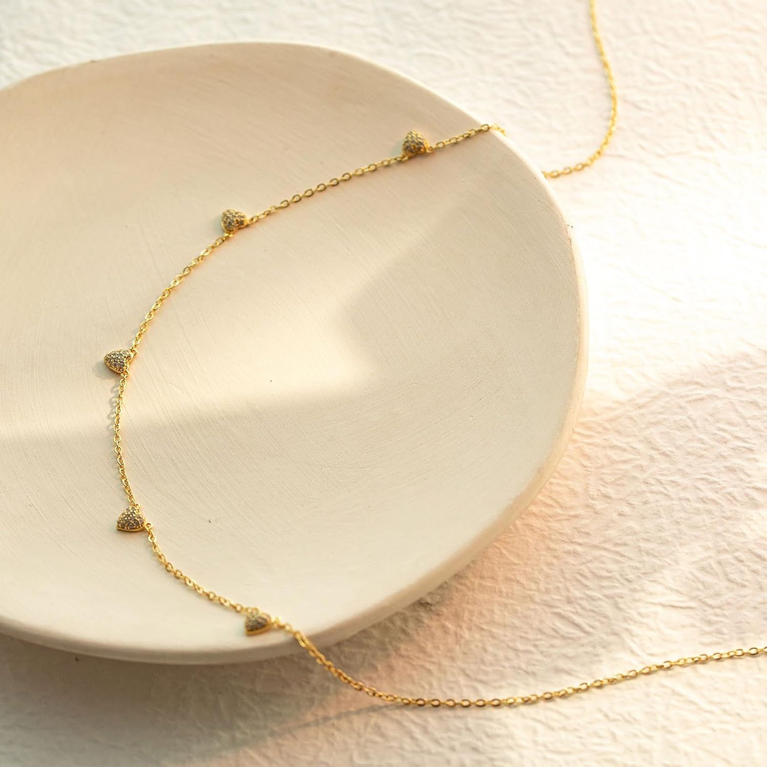 VRIUA Necklaces for Women - 14K Gold/Silver Plated Dainty Chain Necklace with Five Charms: Diamond, Bow, Snowflake, Cross, Flower, Clover, Butterfly, Heart, Star of David, and Star Trendy Jewelry - Image 7