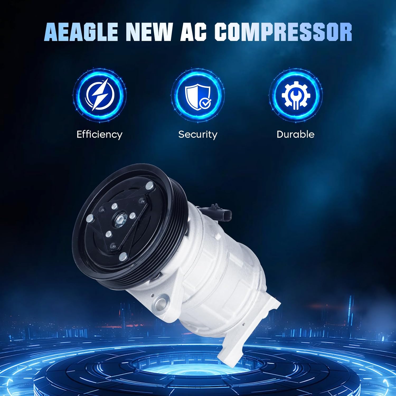 Air Conditioner AC Compressor with Clutch for Dodge Caravan/Grand Caravan 2001-2007 3.3L 3.8L,for Chrysler Town & Country 2001-2007 3.3L 3.8L,for Plymouth Voyager/Grand Voyager 2000 3.3L