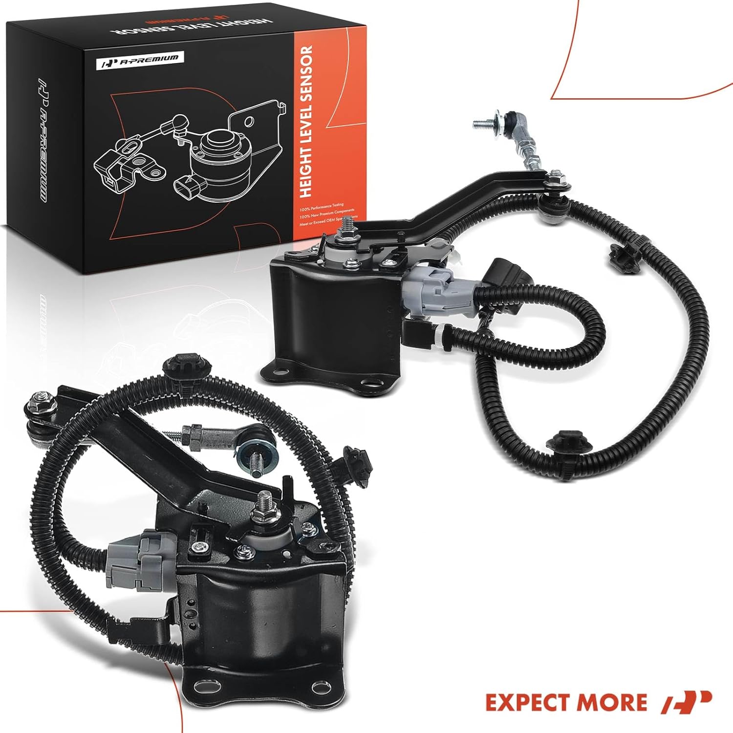 A-Premium Ride Height Level Sensor Compatible with Toyota Land Cruiser 2006-2007 & Lexus LX470 1998-2007, Front Driver and Passenger Side, 2-PC Set