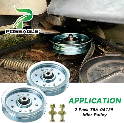 Vista 22 de Paquete de 2 poleas tensoras 756-04129b 4.25 Reemplaza Troy Bilt Polea 753-08171 Kit de polea tensora Cub Cadet 756-04129b Cub Cadet 756-04129 Polea