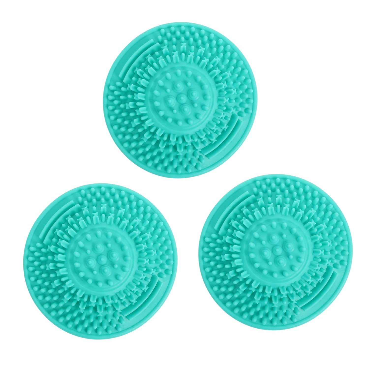 LIFKOME 3pcs Portable Silicone Makeup Brush Cleaning Pad for Travel Beauty Cleaning Tool with Unique Design Dual-sided Makeup Brush Cleaner Mat for Home Go Use