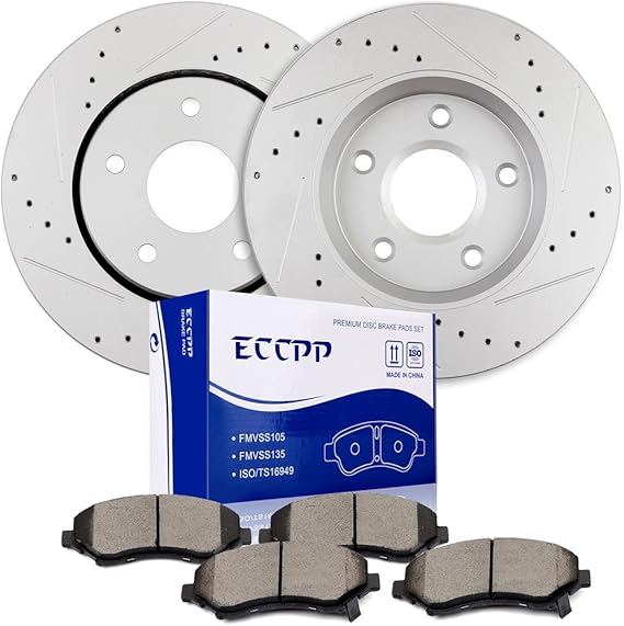 Brakes and Rotors Kit,ECCPP 2pcs Front Brake Rotors and