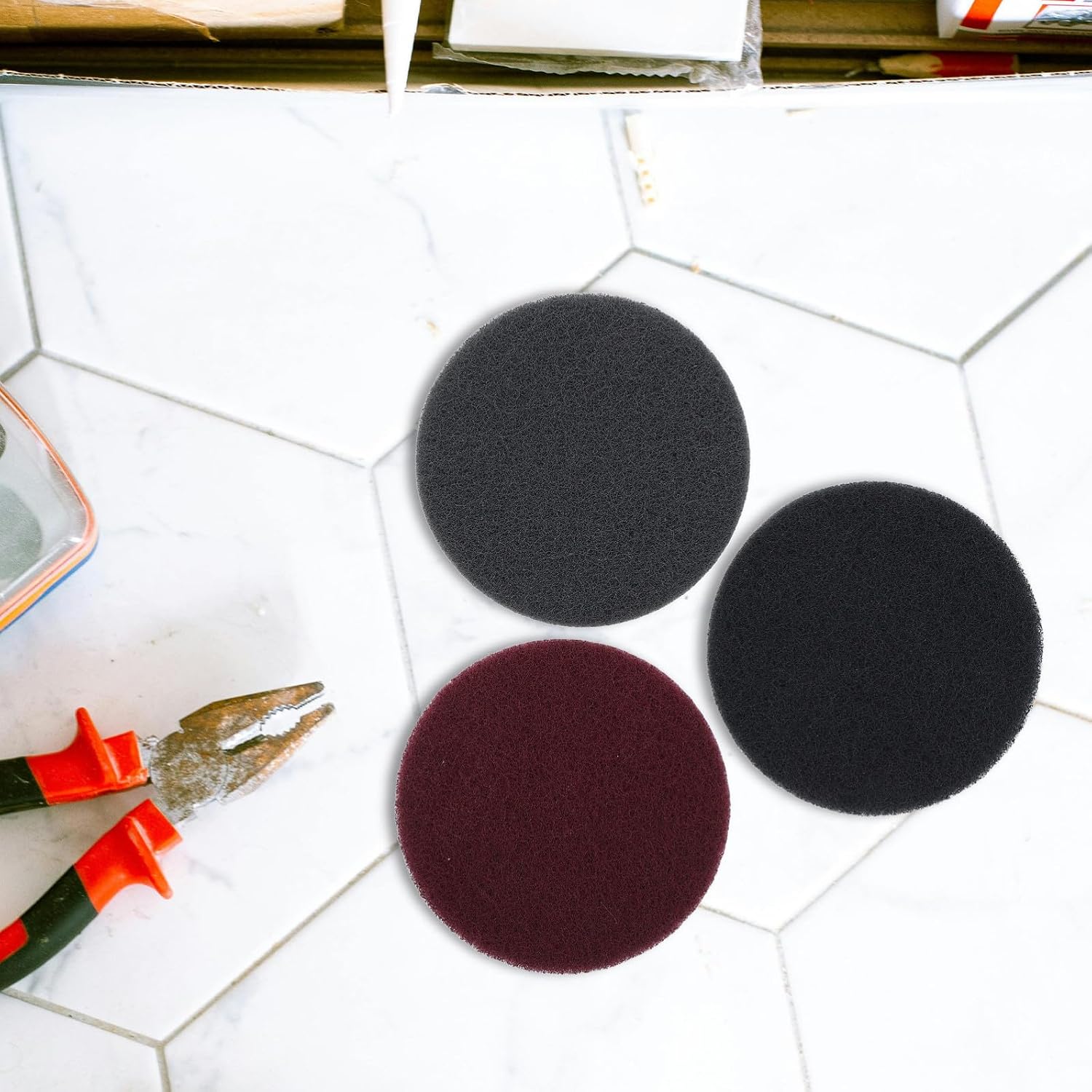 Electric Power Scrubber Replacement for Deep Cleaning 15pcs Non-Scratch Scouring Pads with Alumina Material Effortless Solution Tiles and Stainless Steel for Offices and Home
