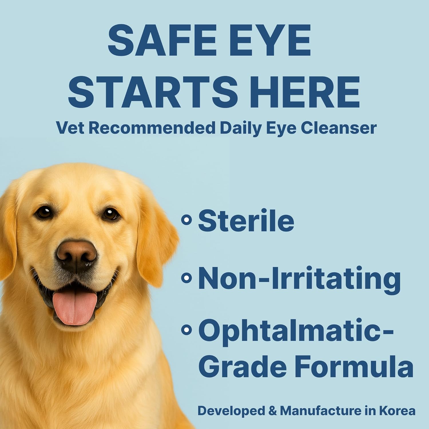 Eye Drops for Pets with Antioxidant N-Acetylcysteine 2.5%, Hyaluronic Acid 0.4%, Soothes Discomfort, Irritation & Dryness, Eye Lube for Dogs & Cats, 5ml x 2 vials