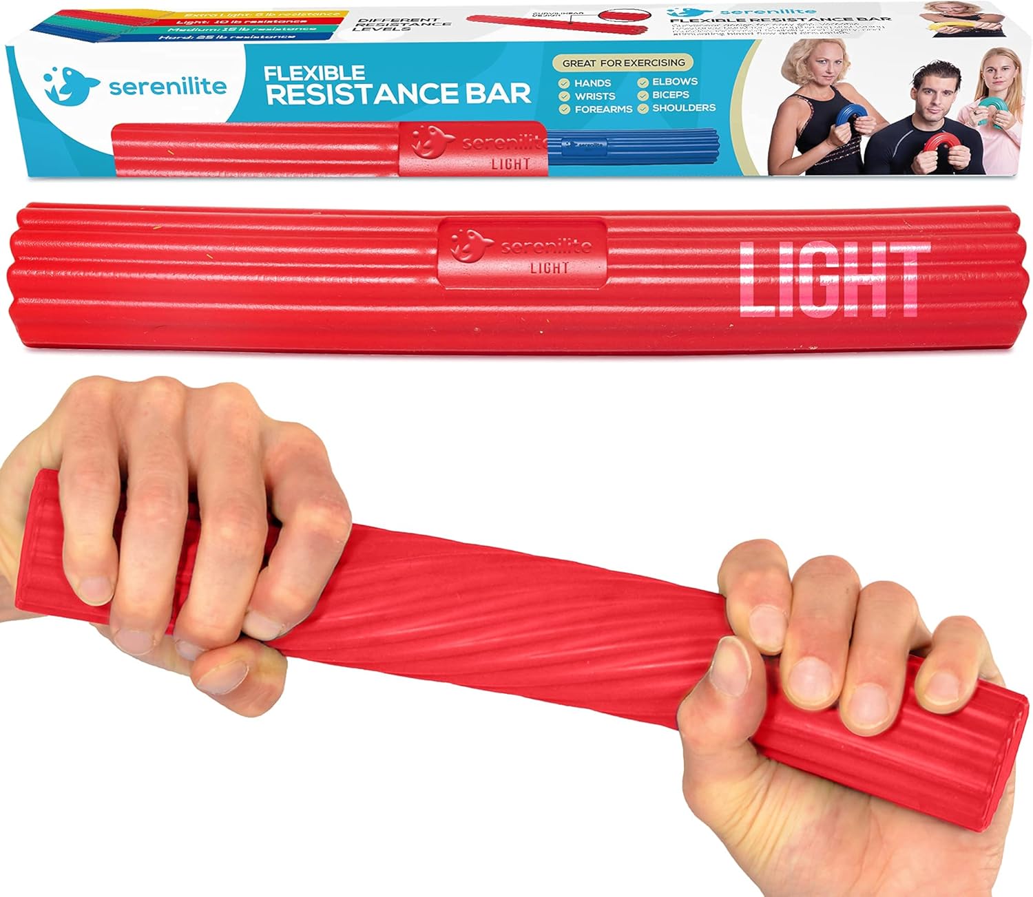 Serenilite Flexible Resistance Bar Grip Strength Trainer, Resistance
