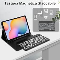 JADEMALL Samsung Galaxy Tab S6 Lite 10,4" Bluetooth billentyűzet tok AZERTY háttérvilágítás 3
