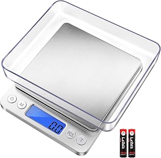 Fuzion Digital Kitchen Scale 3000g/0.1g - Precise Pocket Food Scale, 6 Modes, Tare, LCD, 2 Trays for Cooking, Nutrition, Jewelry