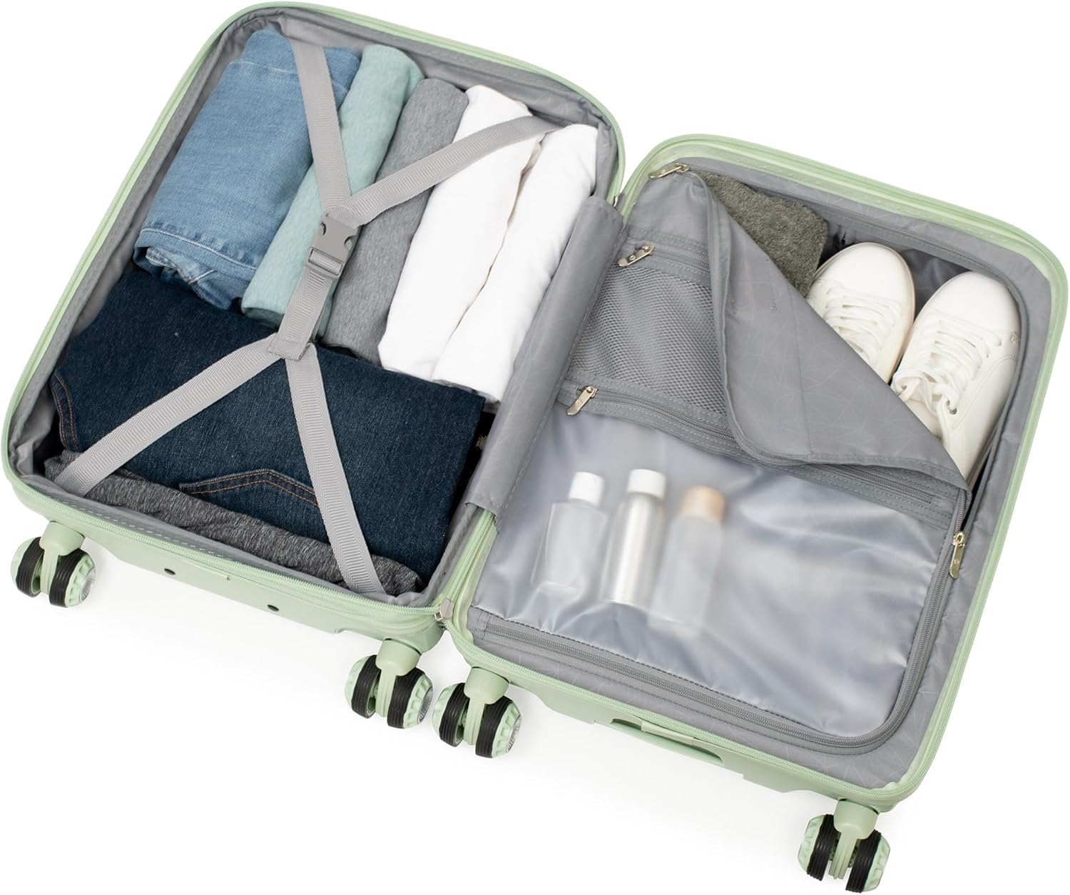 Traveler's Choice Elm 21" Carry-on Expandable Spinner Luggage Set - Set - Glossy Mint