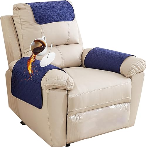 Miniatura 32 de Funda para Reposabrazos de Sofá, Funda para Reposacabezas de Silla Reclinable, Funda de Sillón con Bolsillos, Protector Acolchado Antideslizante de