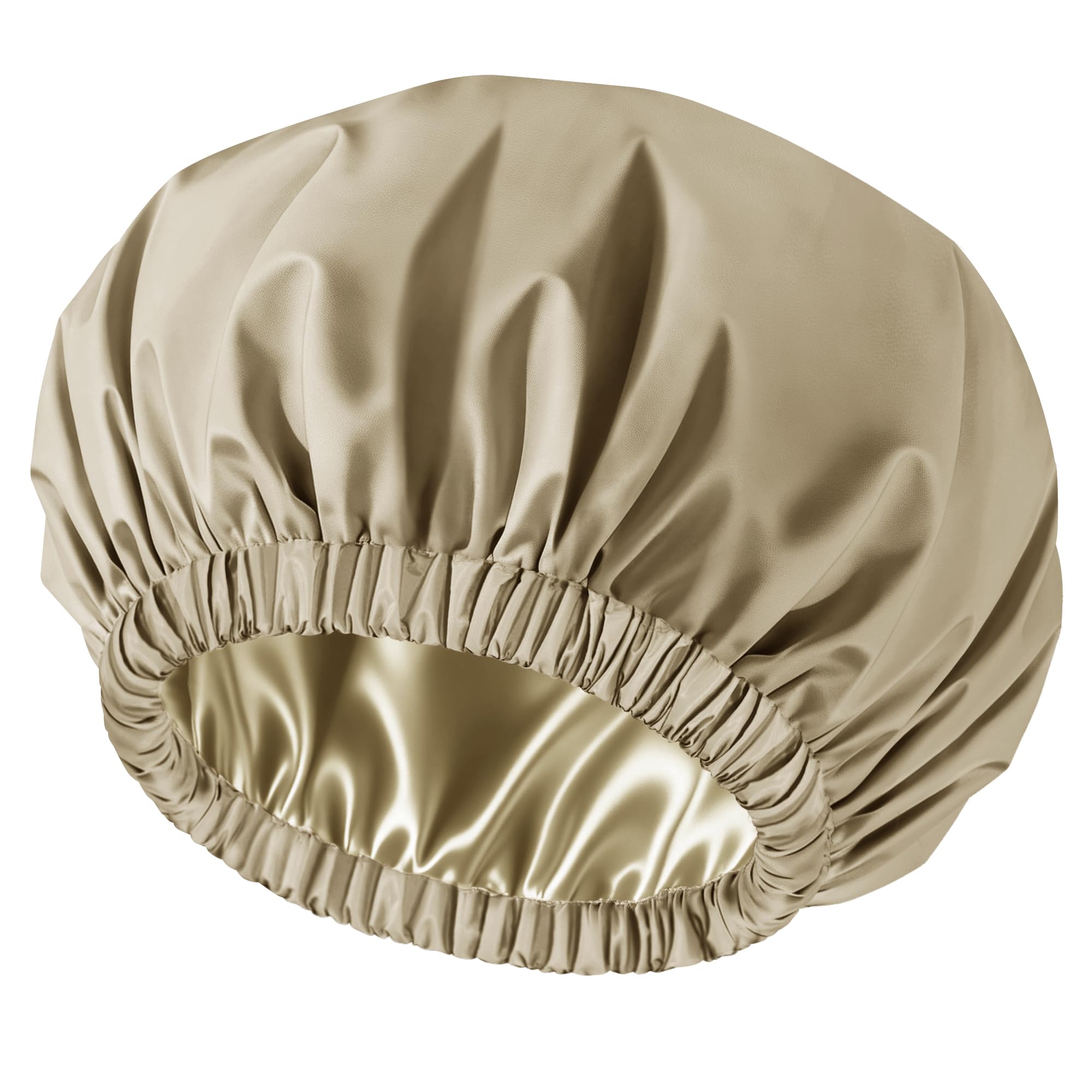 Satin Shower Cap for Women - Waterproof & Reusable -16