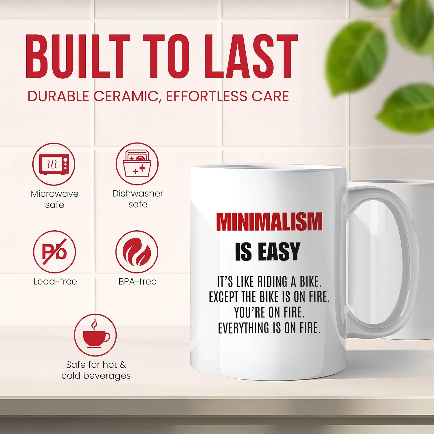 Minimalism Is Easy Mug - Simplistic Lifestyle Coffee Cup - Enthusiast Funny Gift From Friends - Tea Mugs - Life Simplification Cups - 11 Oz Ceramic Gifts For Home Organizers, Birthday, Him, Her image 4