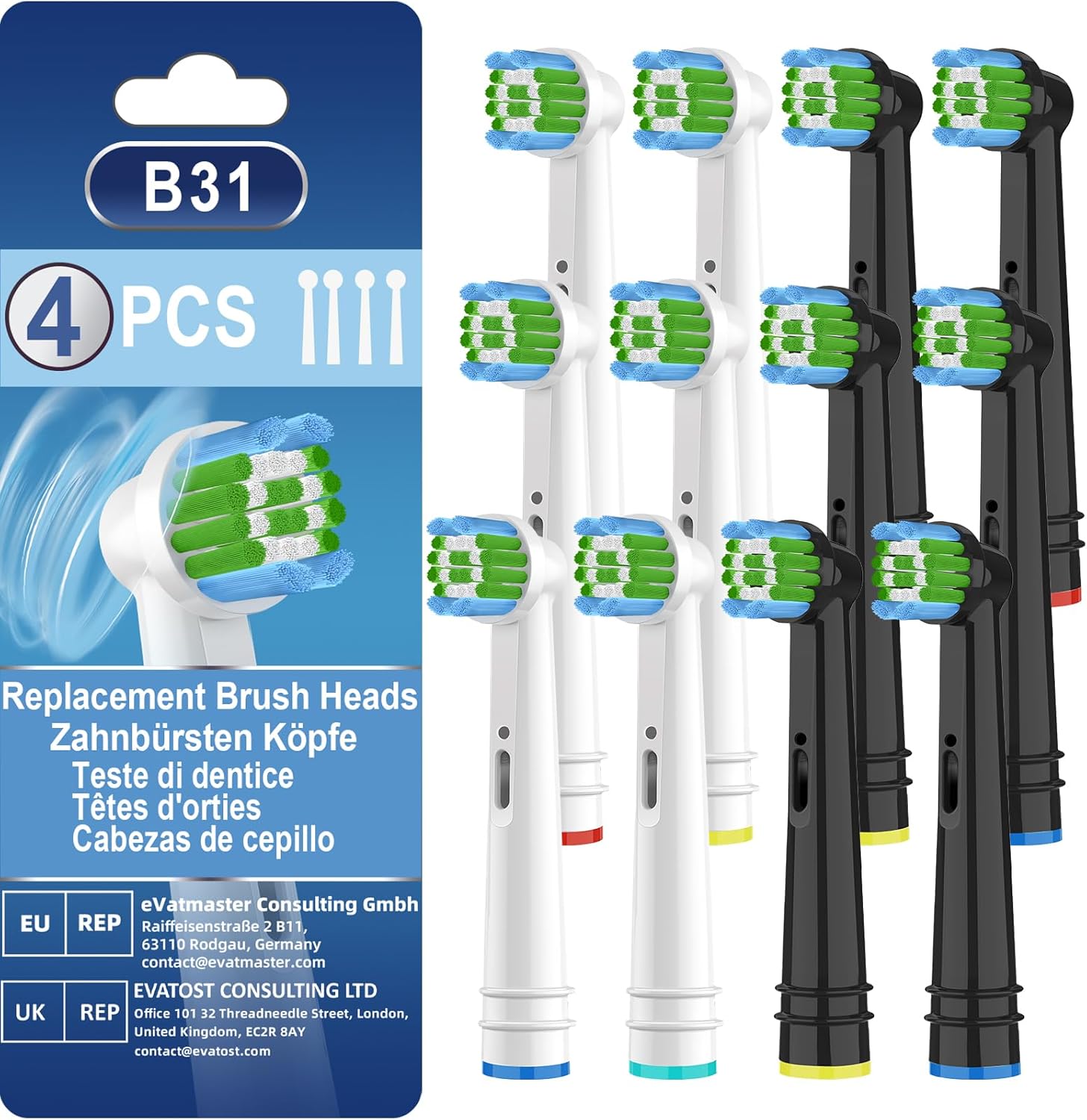 Toothbrush Heads Compatible with Oral B, 12 Pack Electric Toothbrush Replacement Heads Medium Soft Bristles Replacement Toothbrush Heads for Oral Health and Plaque Removal