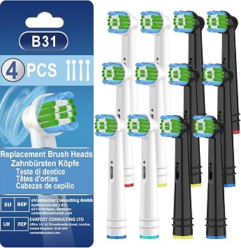 Replacement Toothbrush Heads Compatible with Oral B Braun,12pcs Electric Toothbrush Replacement Heads Refills for Oral B Pro 1000, 9600, 500, 7000, 3000, 8000