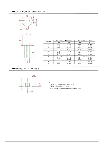 Miniatura 34 de Chanzon TL431 TO-92 Regulador de voltaje ajustable positivo IC, regulador positivo de tres terminales para administración de energía