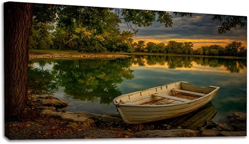 Miniatura 7 de 20"x 40" Canvas Wall Art Forest Green Nature Landscape Vintage Oak Tree Sunrise Mountain Framed Pictures Painting Prints Large Wall Art for Living