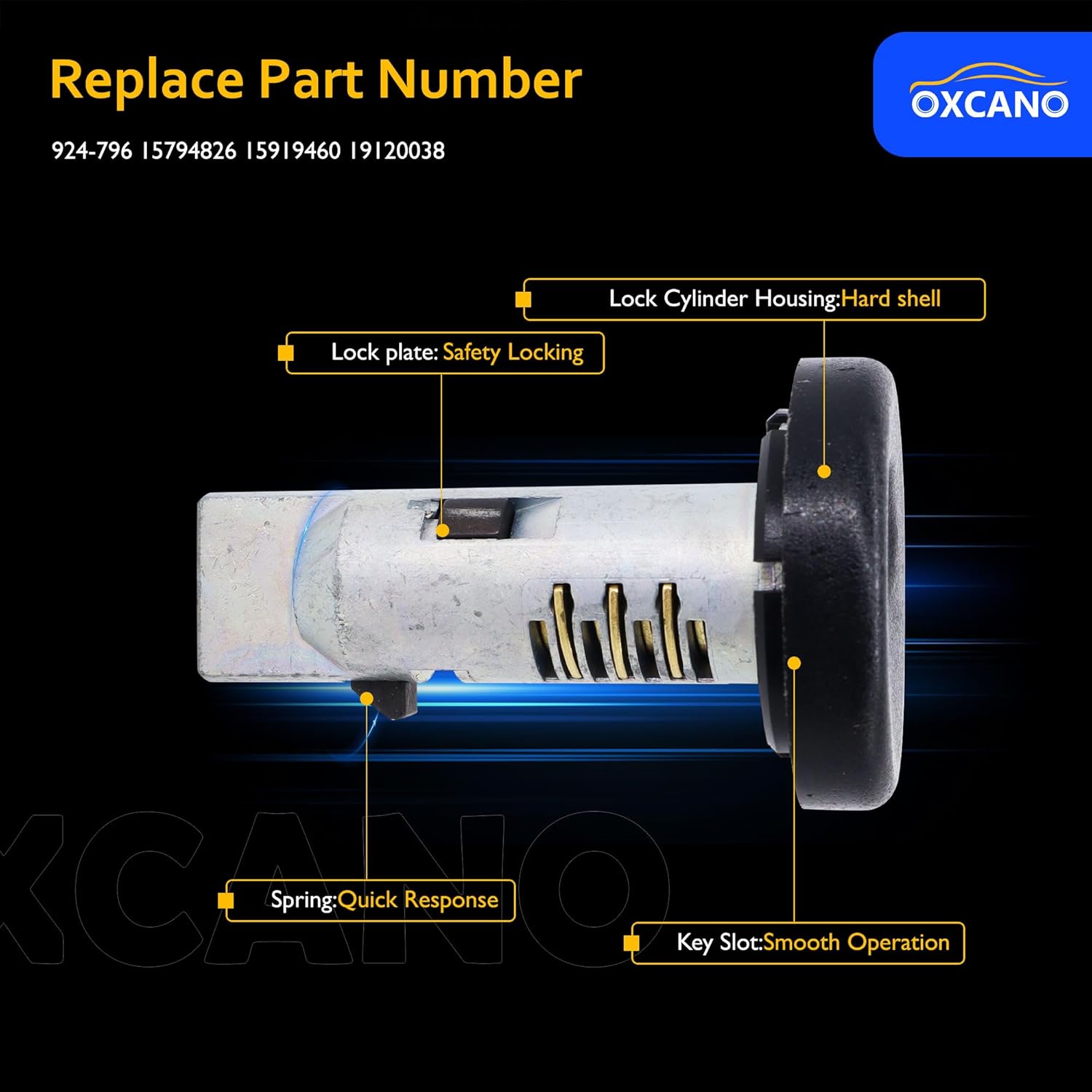 924-796 Ignition Switch Lock Cylinder Compatible with 2007 2008 2009 2010 2011 2012 2013 2014 Chevy Silverado Suburban Tahoe GMC Sierra Savana Yukon XL 1500 2500 3500 Cadillac Escalade Buick (No Chip)