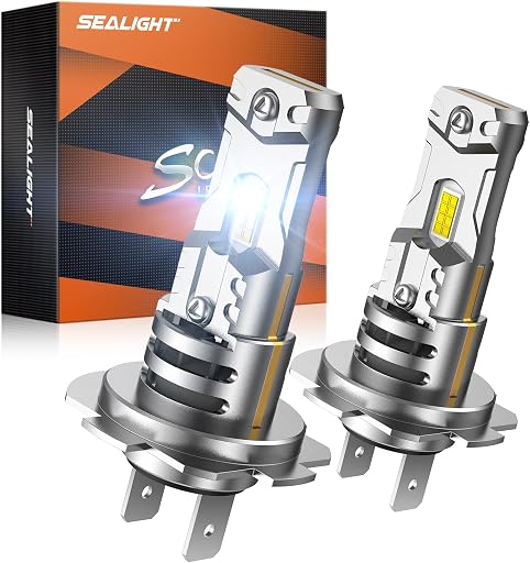 SEALIGHT h7 LED Bulb, 44,000LM 6500K Output Canbus Ready, 900% Brighter H7 Bulbs For Powersports IP68 80000Hrs Lifespan, 1:1 Size 3Mins Installation, 2 Pack