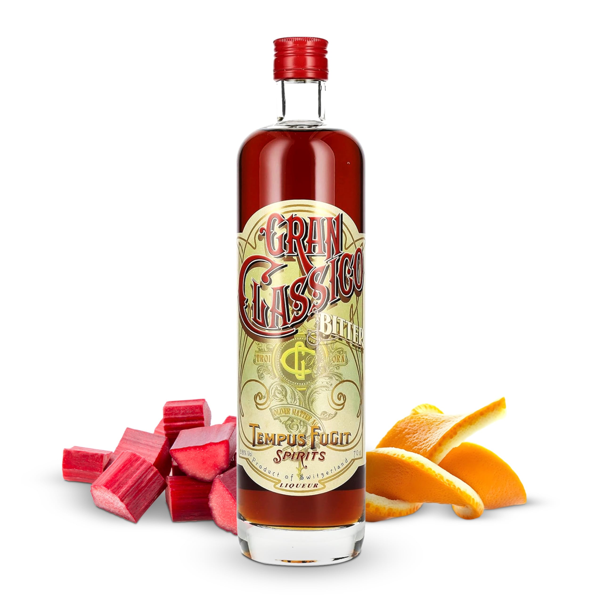 Tempus Fugit Gran Classico Bitter, 70cl, 28% ABV, Liqueur Made with Rhubarb, Gentian and Orange, Great Alternative Bitter Ingredient For the World-Famous Negroni