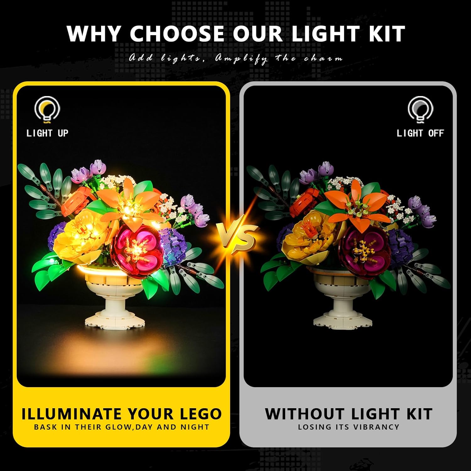 BOOZUU Light Kit for 10345 Flower Arrangement - Lighting Compatible with Flower Arrangement 10345 Building Set for Adults (Lights Only, No Model Set)