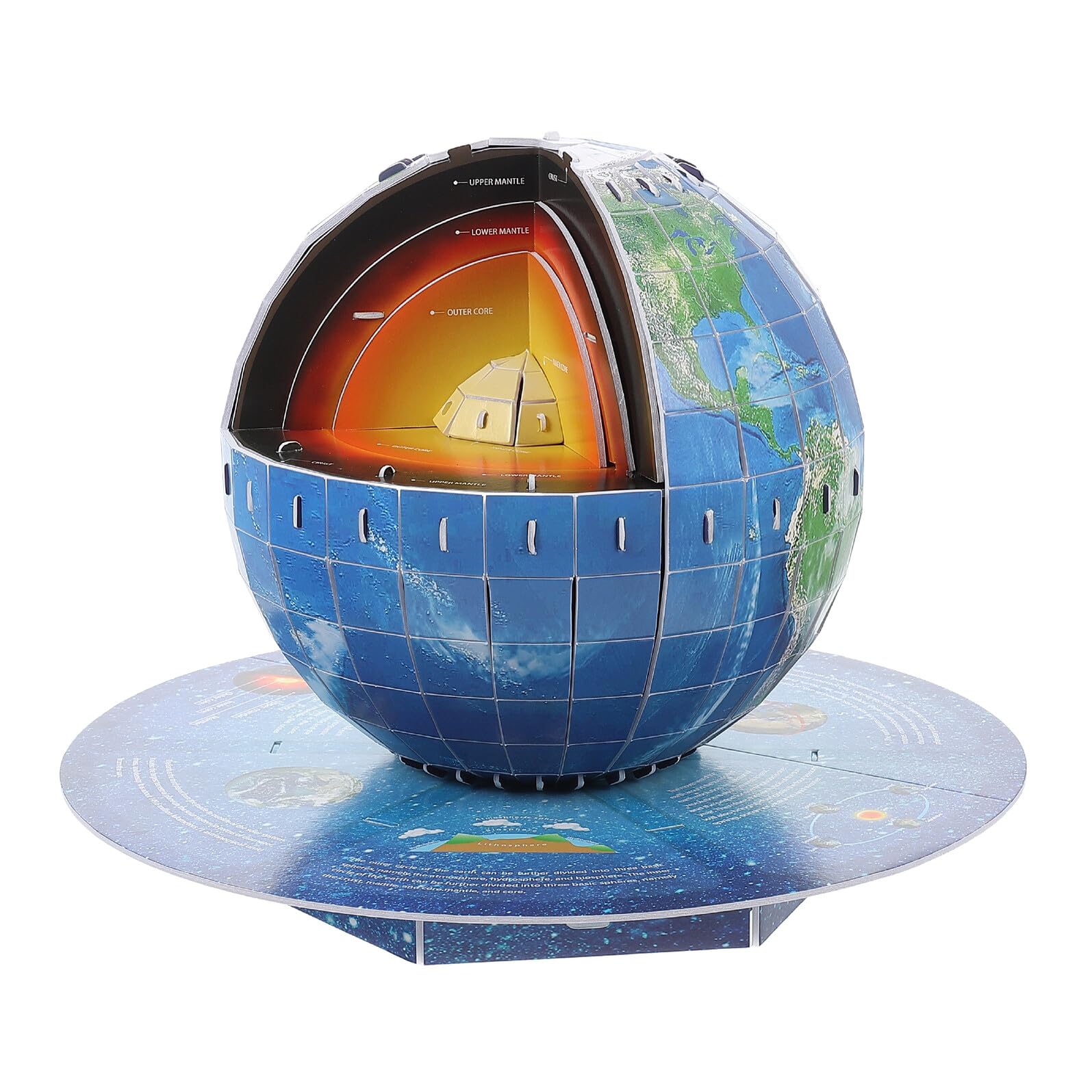 3d Coloring Puzzle Globo Blu in Carta per Ragazzo Ragazza e Ragazze