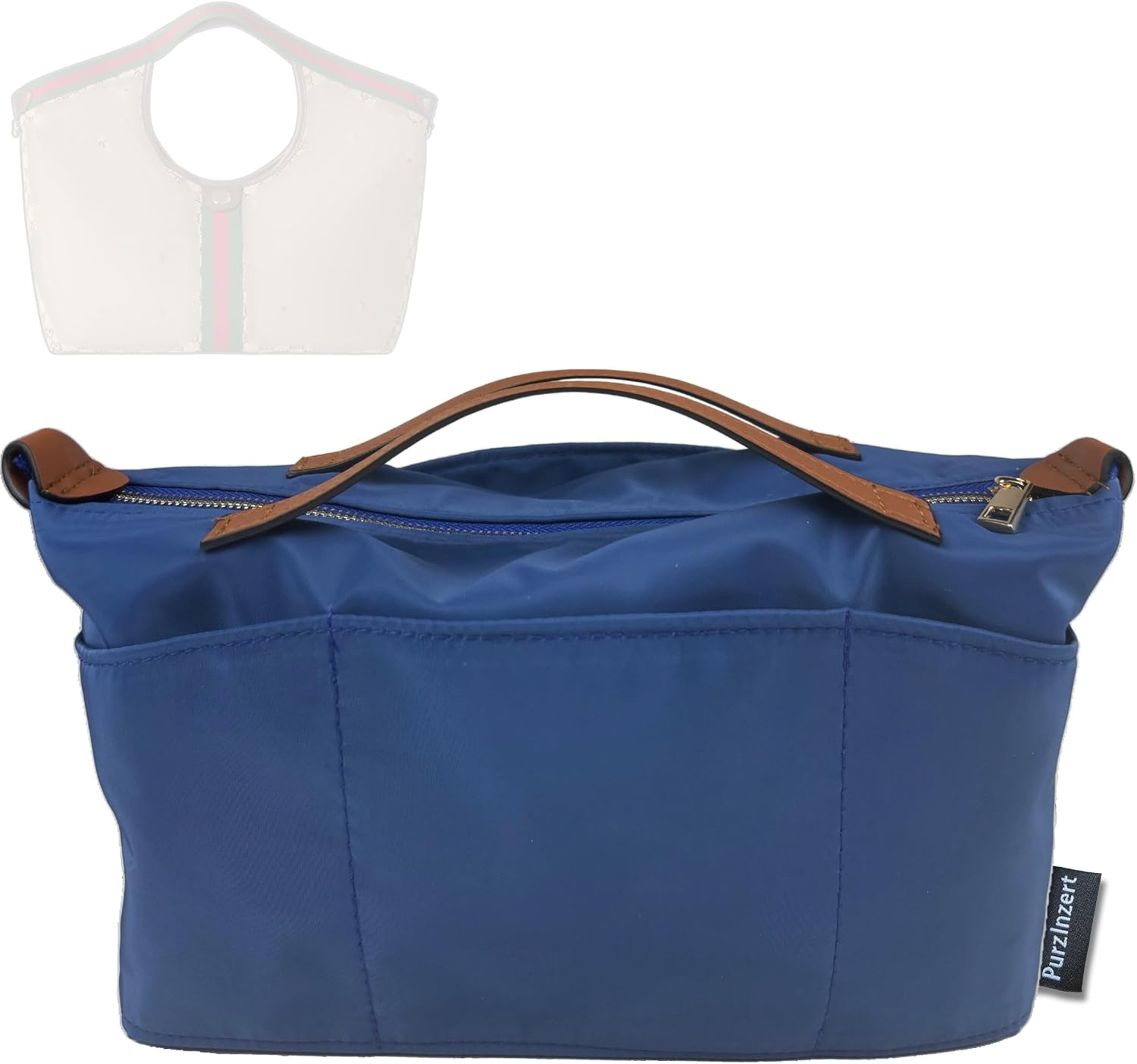 Premium Waterproof Nylon Insert for Gucci Giglio Tote Bag (Navy, Large), Top Zip Cover with Handle