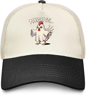 Poultry Geist Funny Chicken Ghost Costume Hat Trucker Hat Men Baseball Hats Funny Birthday Gifts