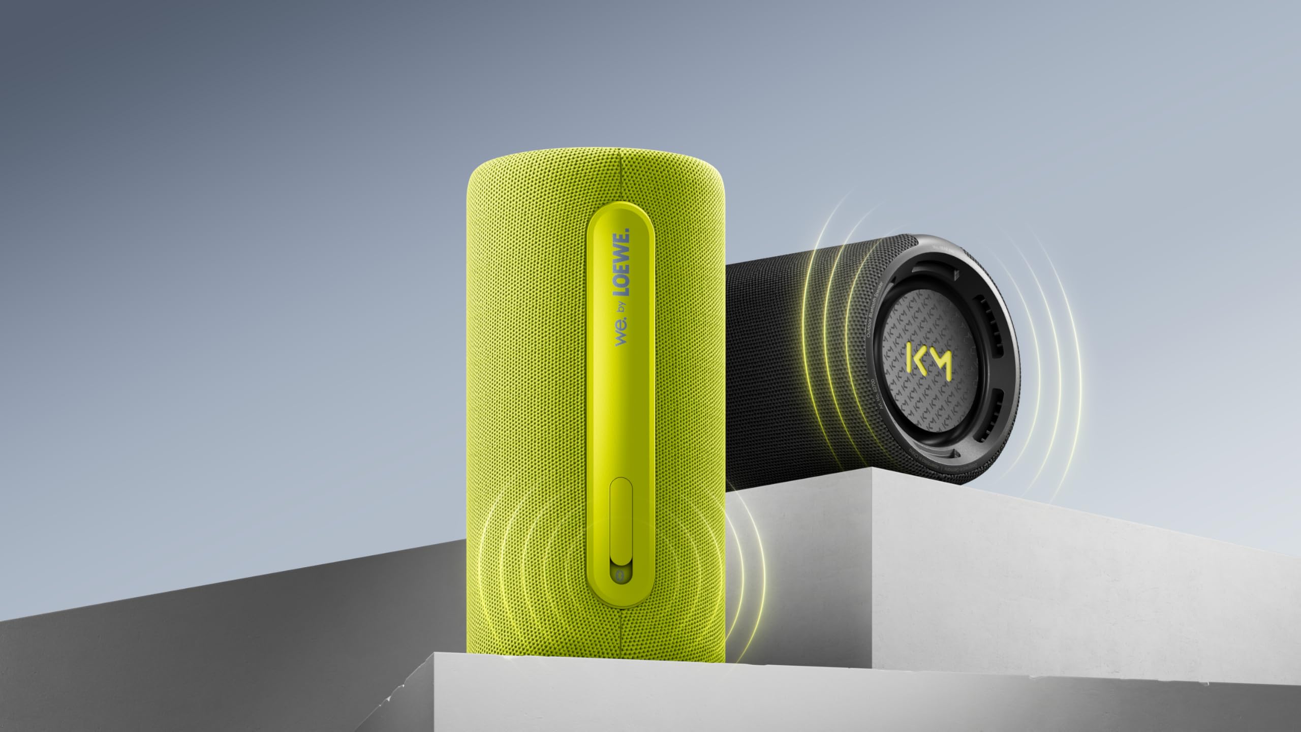 LOEWE We. Hear Pro Negro, Altavoz Bluetooth, colaboración con Kylian Mbappé, 100 W, Resistente al Agua IPX6, portátil, batería 24h, powerbank, 100W