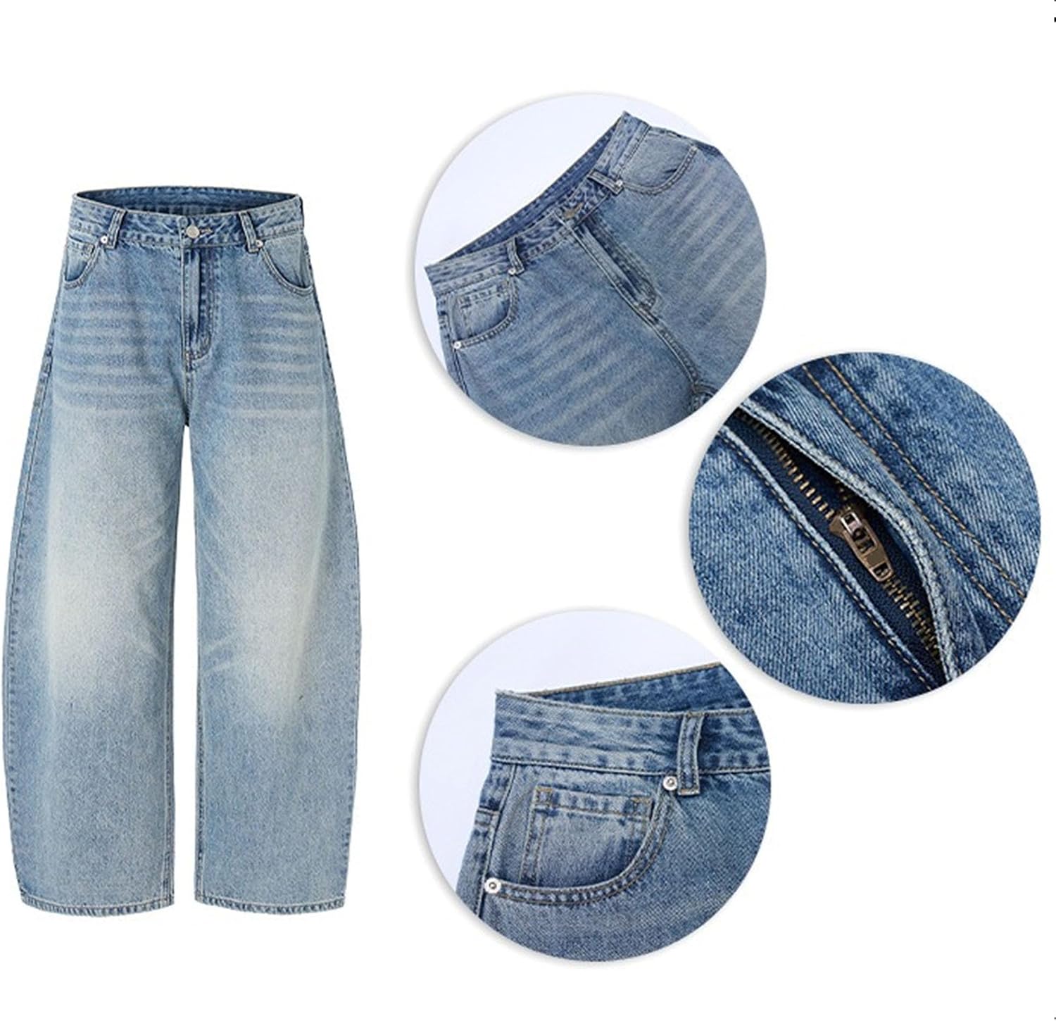 Men Vintage Slim Fit Washed Jean Mid Waist Street Casual Micro Flare Denim Pant Spring Classic Bell Bottom Denim Trouser