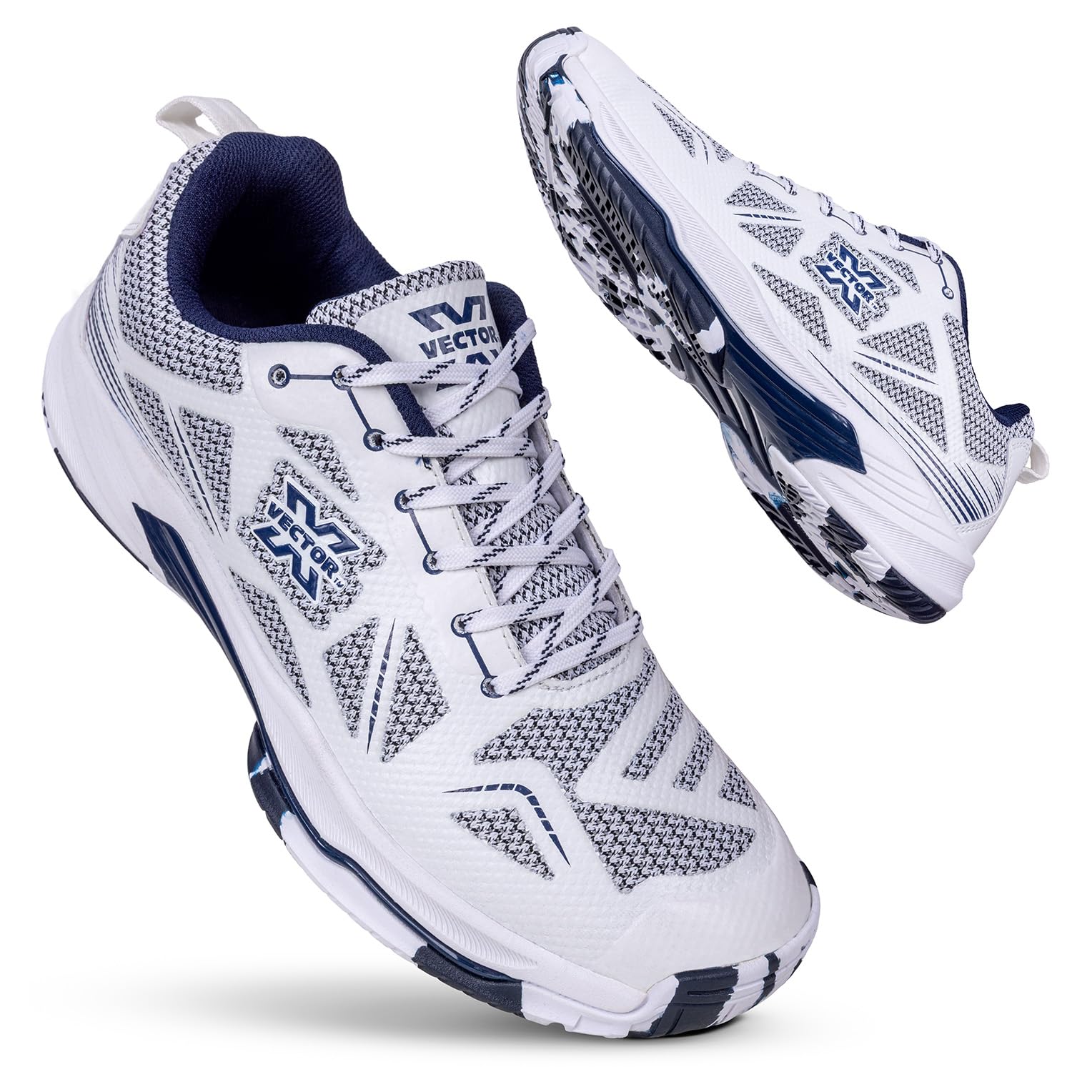 Vector X Tennis/Badminton Court Shoe, Elegent Design, Rubber Sole, Slip Resistance, Light Weight, EVA Insocks|Lightweight & Comfort Indoor Sports Shoe for Boys Men Women