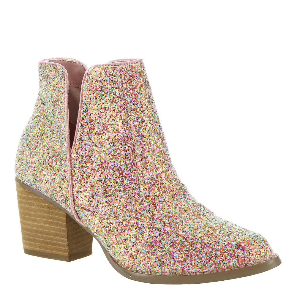 Not Rated Fiera High Heel V-Cut Boot Sparkly Ankle Boots for Women with Almond Toe Dress Shoe with