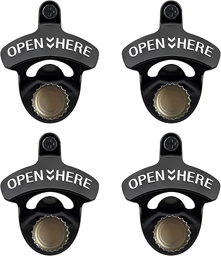 Miniatura 9 de Abridor de botellas de cerveza vintage de montaje en pared con imanes de cobre, acero inoxidable magnético para abrebotellas de cerveza rústico para