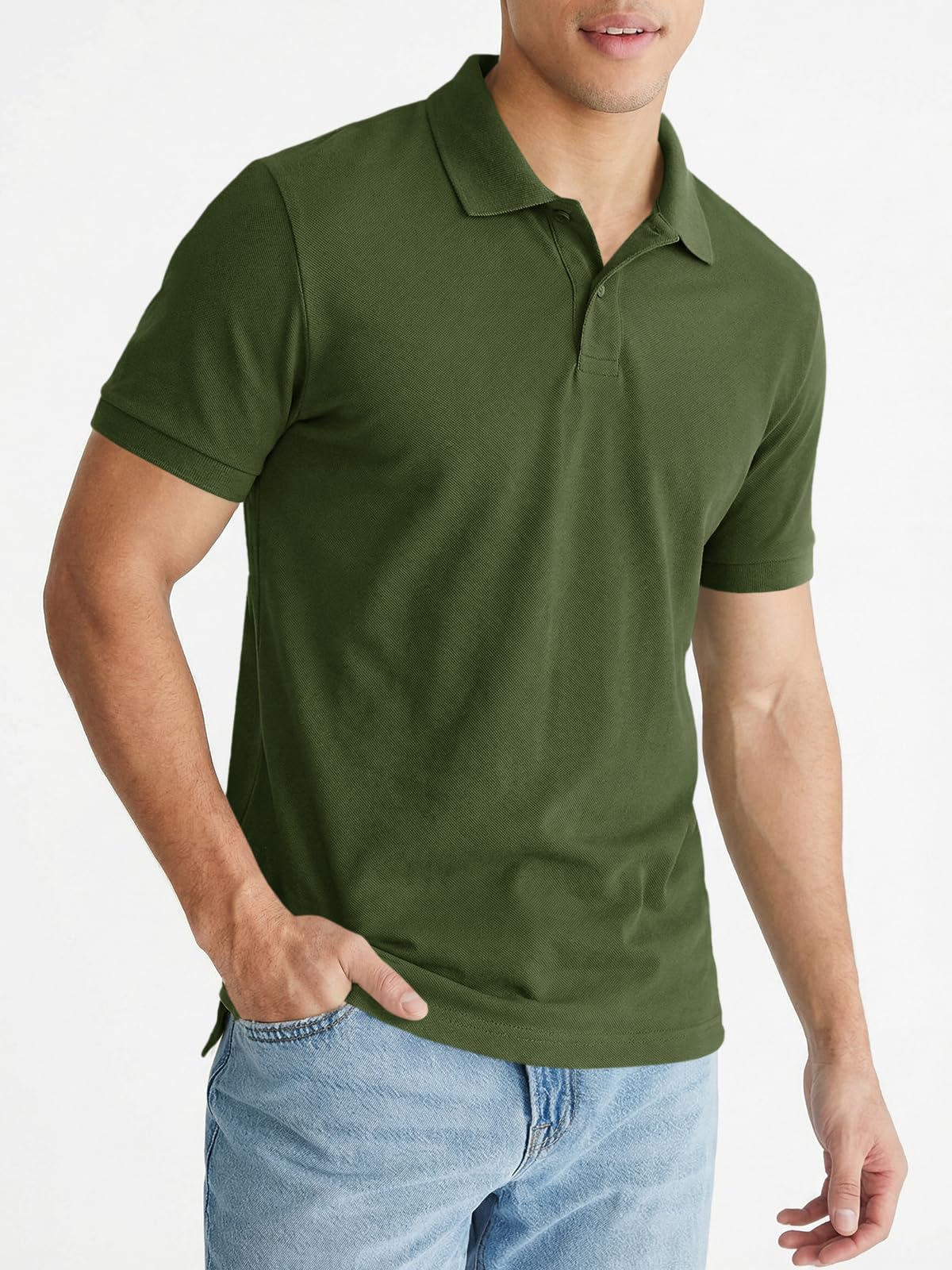 Polo de golf para hombre, manga corta, ajuste seco, para hombre, con cuello — view 7