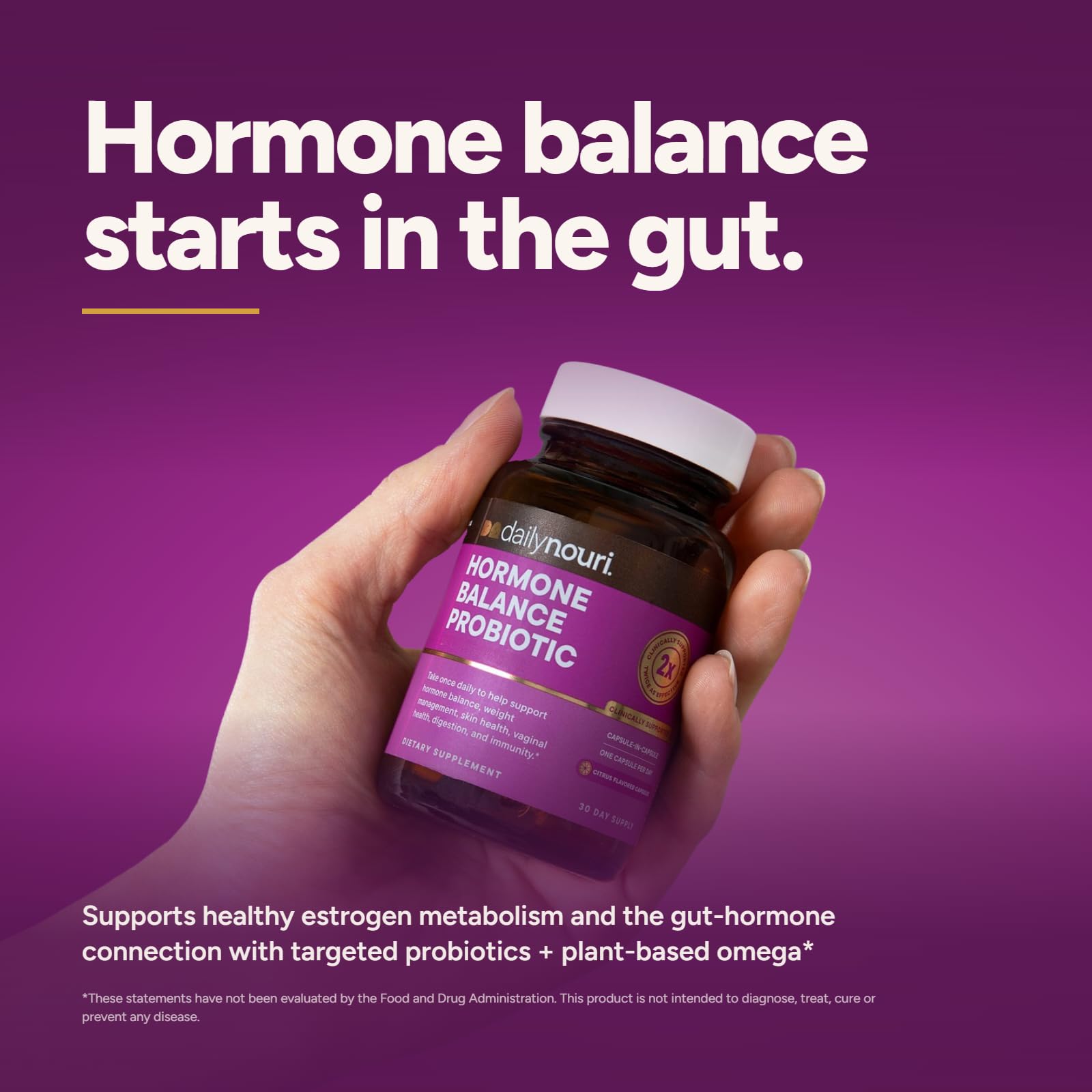 Daily Nouri Hormone Balance Probiotics for Women | Estrogen + Cycle Support — Amazon image 2