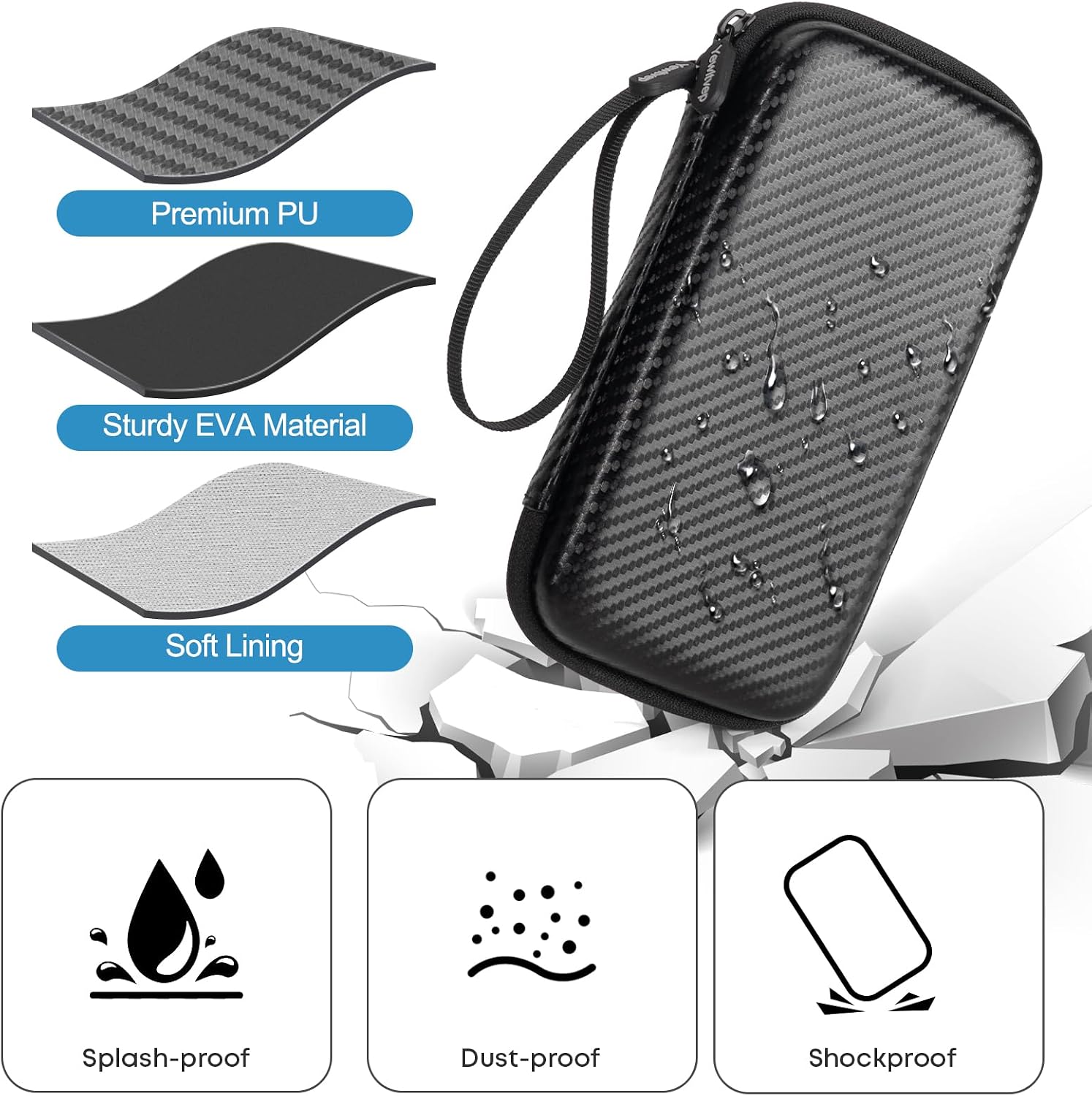 Hard Carrying Case for TI-84 Plus CE/TI-84 Plus/TI-83 Plus CE/TI-83 Plus/TI-89 Titanium/Casio fx-9750GIII/TI-Nspire CX II CAS Graphing Calculator, Extra Mesh Pocket for USB Cables/Pencil/Manual/Ruler