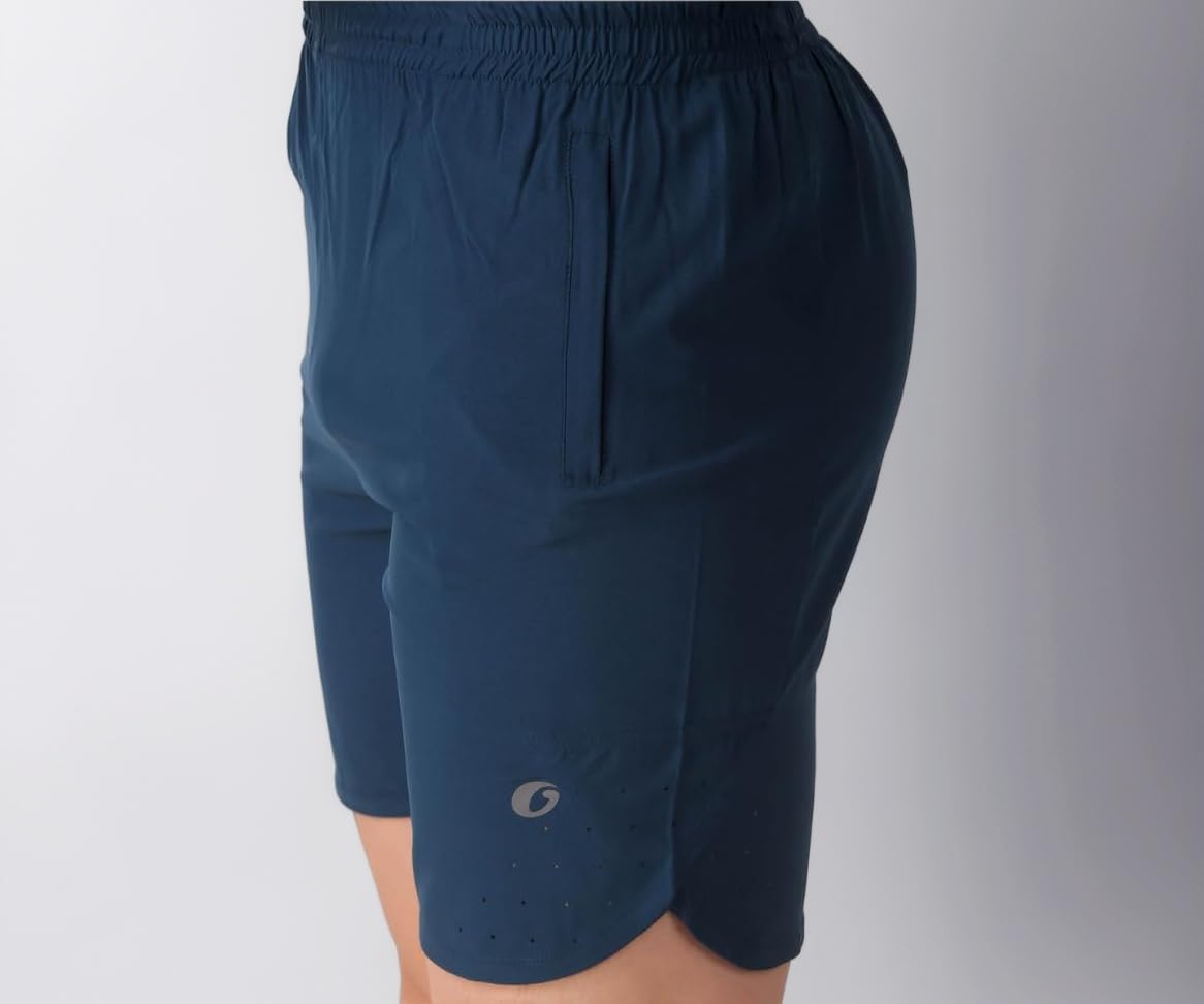 Oysters Laser Cut Men's Running Shorts with Zip Pockets