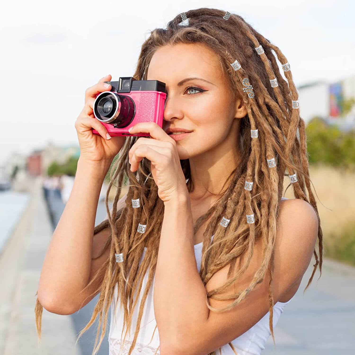 Perline Clip A Spirale Per Dreadlock E Treccine - Set 28 Pezzi Argento, Lega Di Alta Qualità - Foto 6