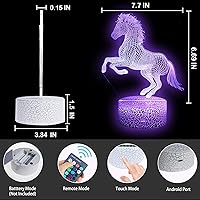 Vista 3 de TriPro Caballo animales salvajes 3D ilusión lámpara de mesa decoración noche luz