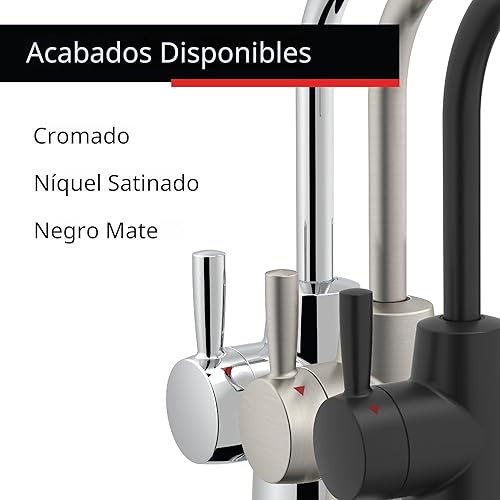 Miniatura 5 de InSinkErator HOT250 - Sistema dispensador instantáneo de agua fría y caliente, grifo de agua potable de 2 manijas en níquel satinado con 23 galones,