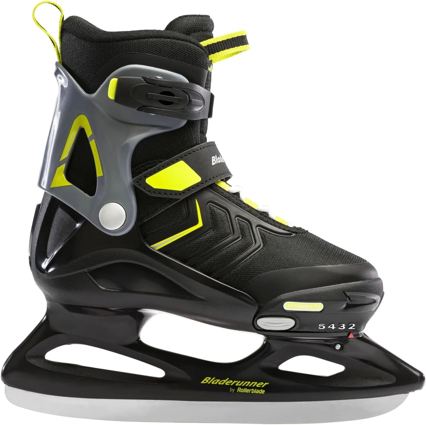 Bladerunner Ice by Rollerblade Micro Ice XT, Junior, Adjustable, Black and Lime, Ice Skates