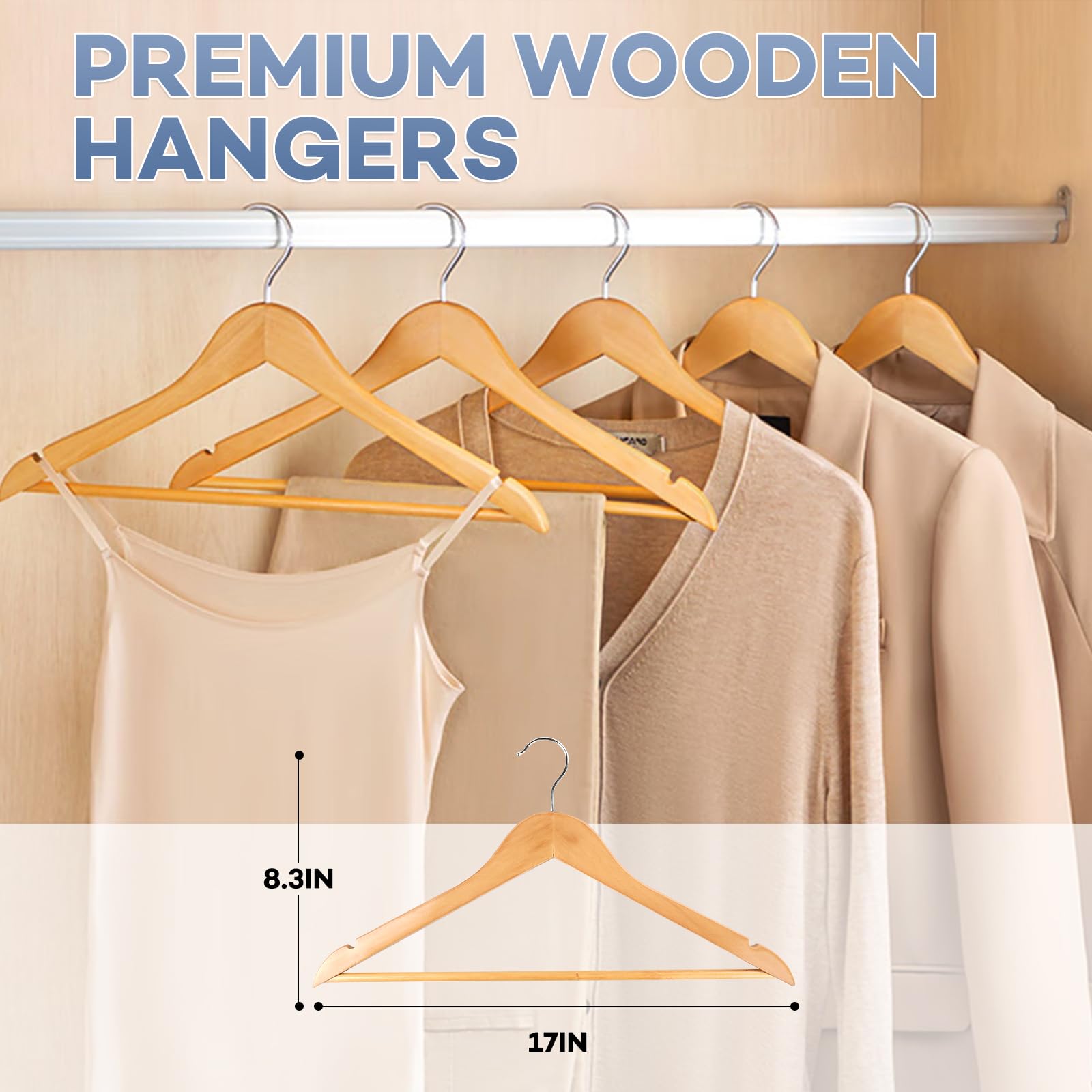 Amazon.com: Wooden Hangers 30 Pack, Heavy Duty Wood Hangers