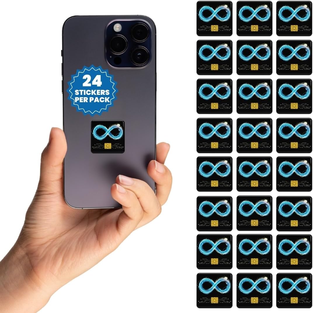 Optimal Prime Device Neutralizer Stickers - Shielding Stickers for Phones, Tablets, Laptops, and WiFi Devices | for Home and Office Protection | 24 Pack