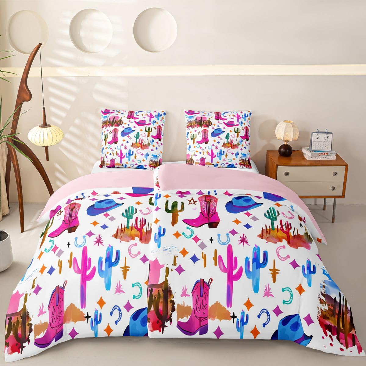 Homewish Rosa Cowgirl Bettwäsche 135x200 Microfaser 4teilig