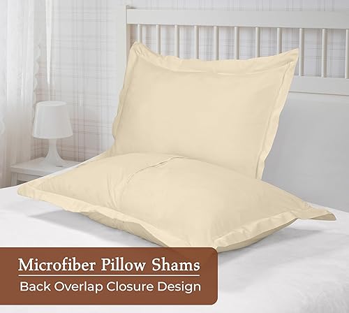 Miniatura 2 de Royale Linens Paquete de 2 fundas de almohada de tamaño europeo de 26 x 26 pulgadas, microfibra cepillada 1800, fundas de almohada de cama,