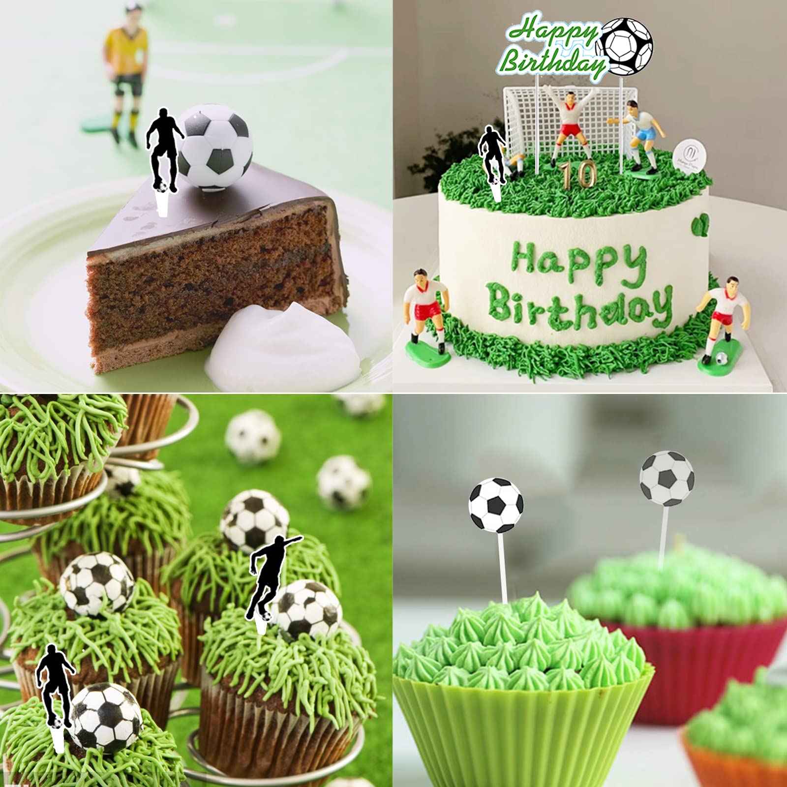 Cupcake-Topper Fußball – 20 Stück Aus Kunstharz, Für Sport-Party & Geburtstag
